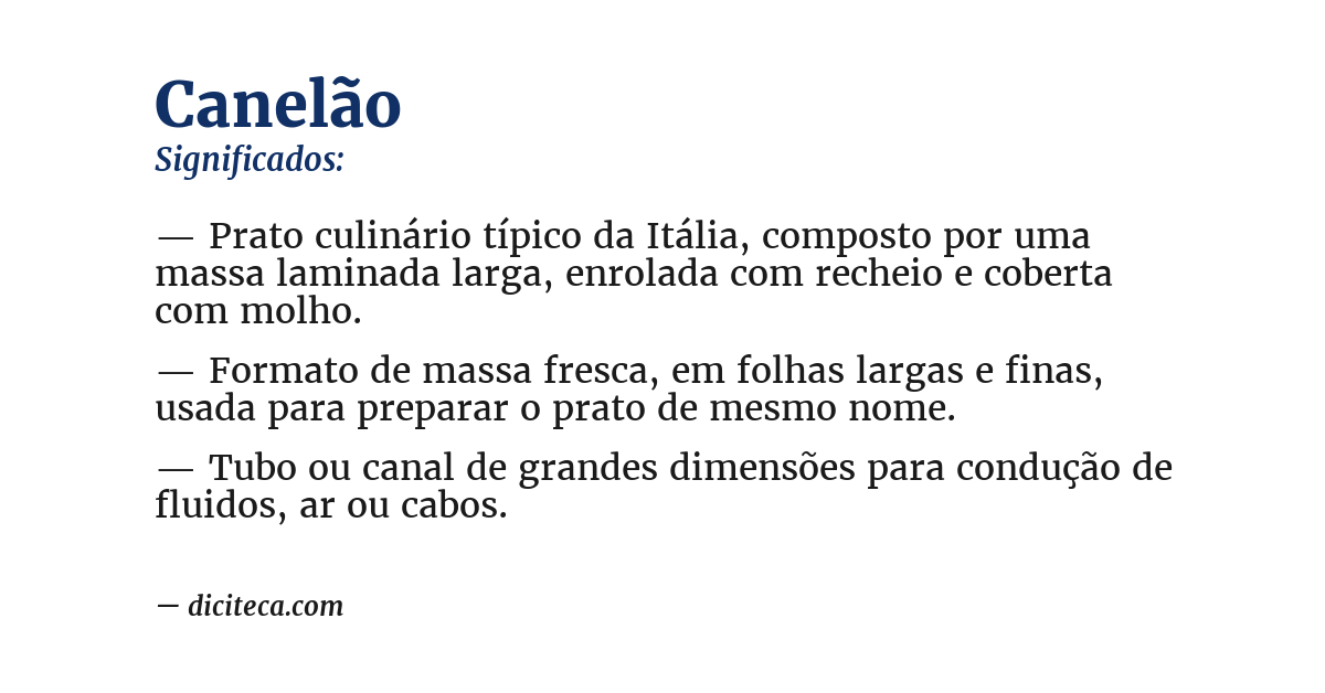 Significado de canelão