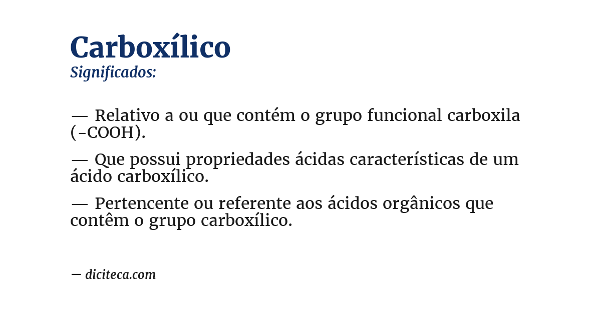Significado de carboxílico