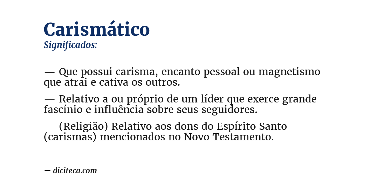 Significado de carismático