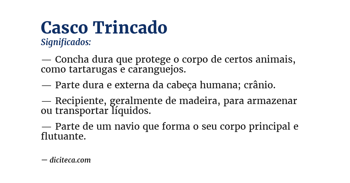 Significado de casco trincado