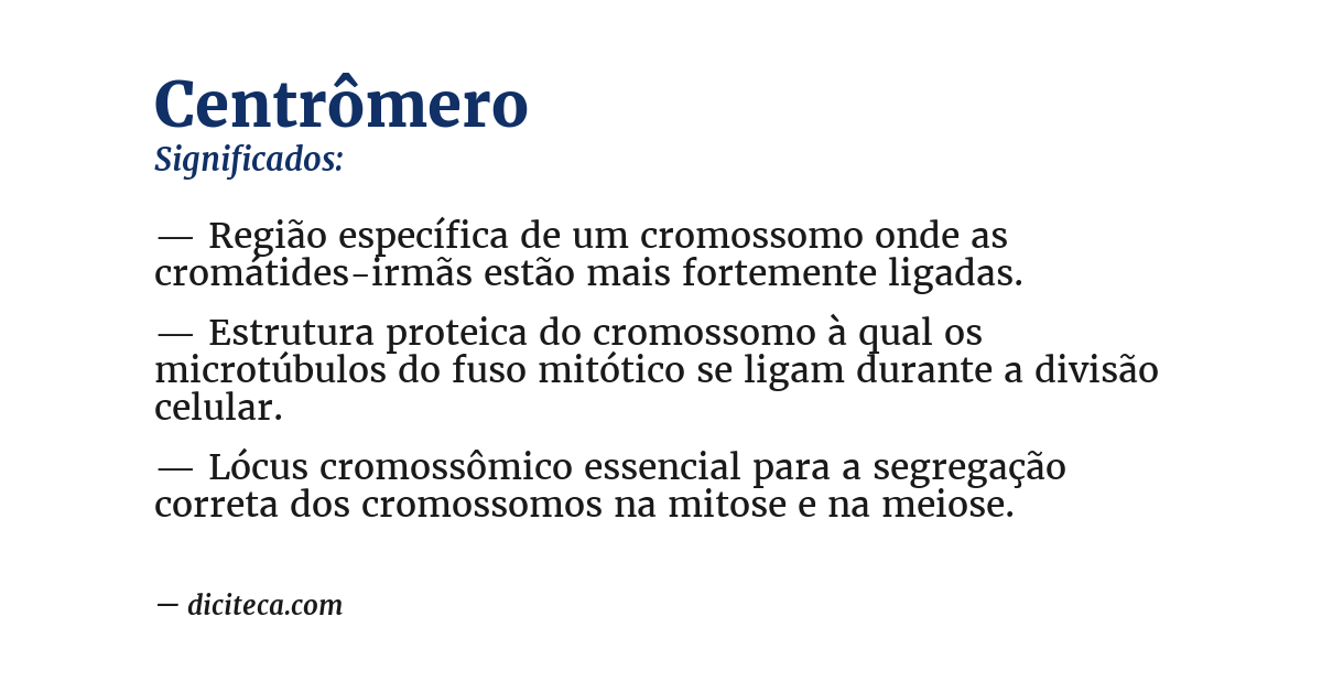 Significado de centrômero