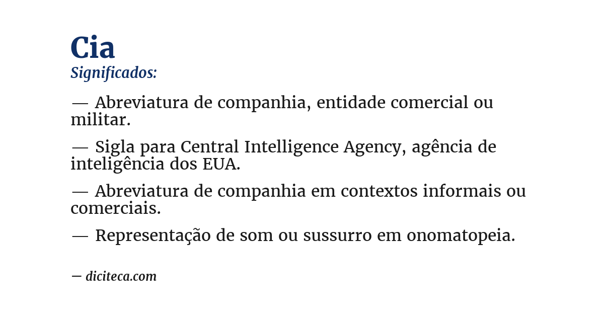 Significado de cia
