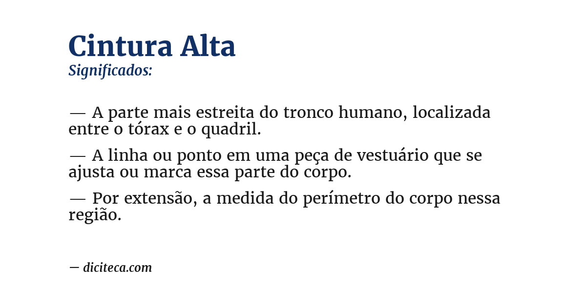 Significado de cintura alta