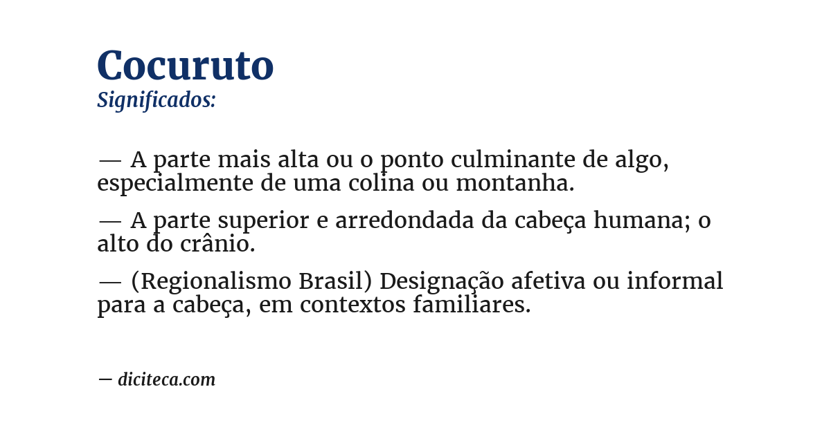 Significado de cocuruto