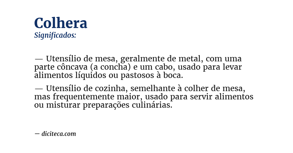 Significado de colhera