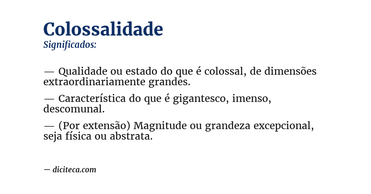 Significado de colossalidade