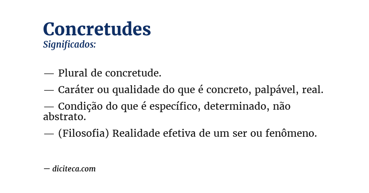 Significado de concretudes