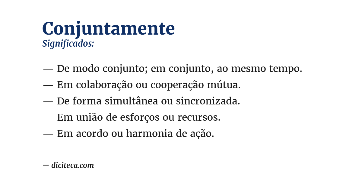 Significado de conjuntamente