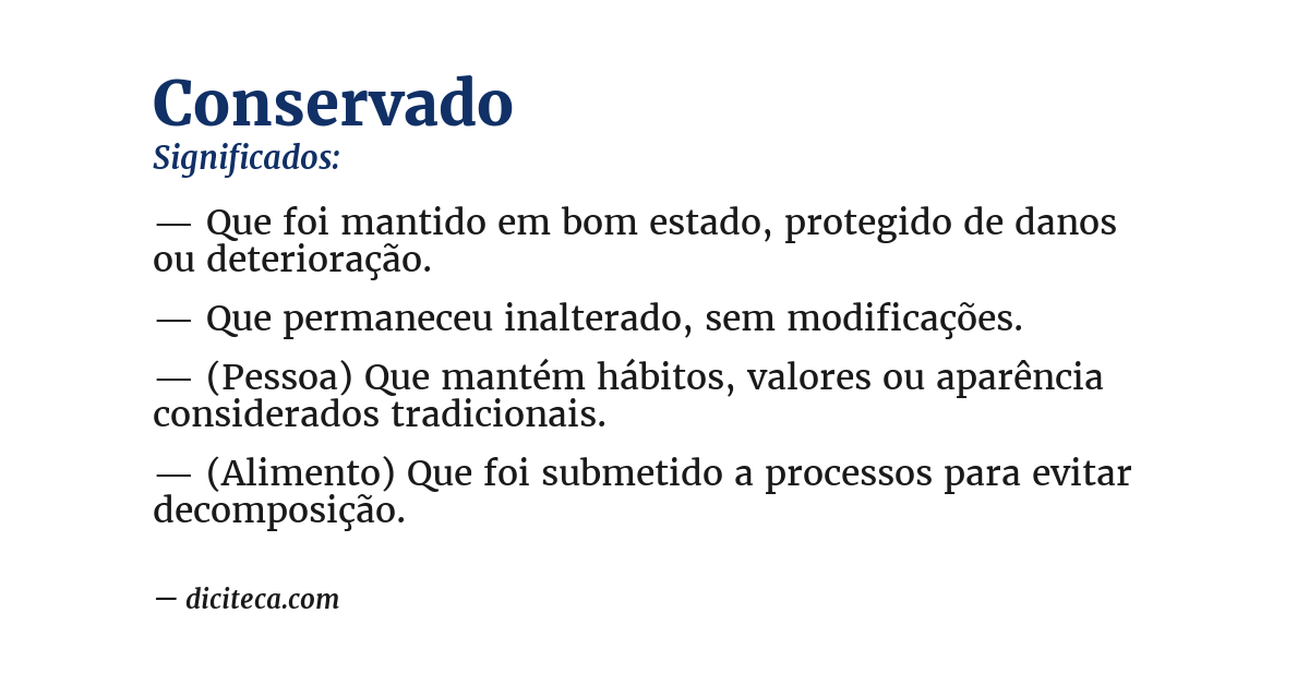 Significado de conservado