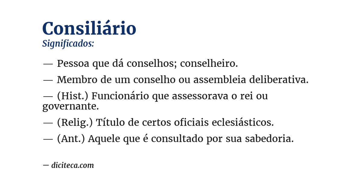 Significado de consiliário