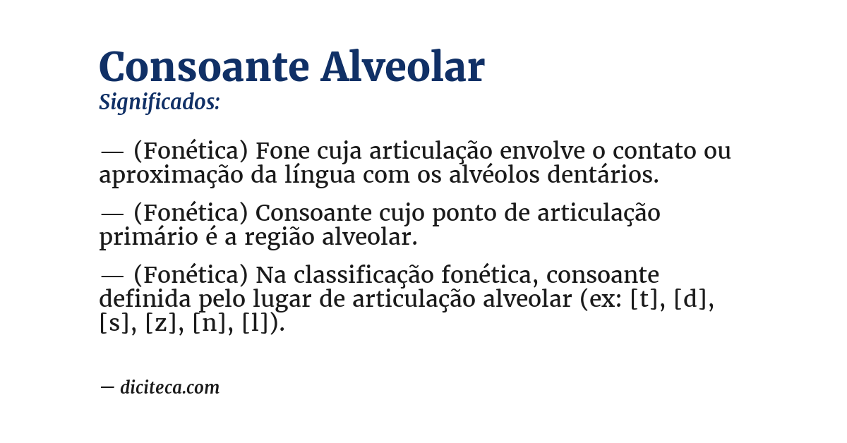 Significado de consoante alveolar