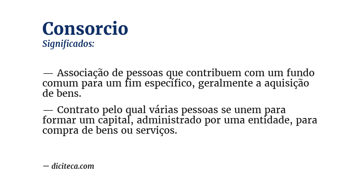 Significado de consorcio