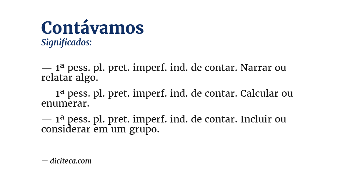 Significado de contávamos