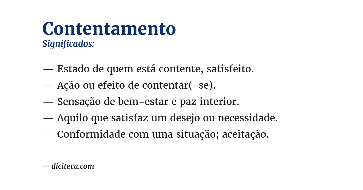 Significado de contentamento