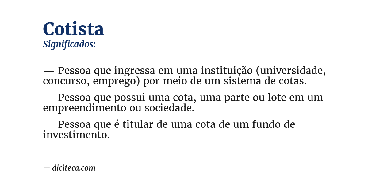 Significado de cotista