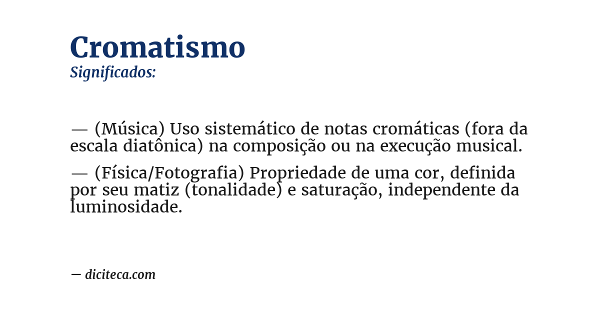 Significado de cromatismo