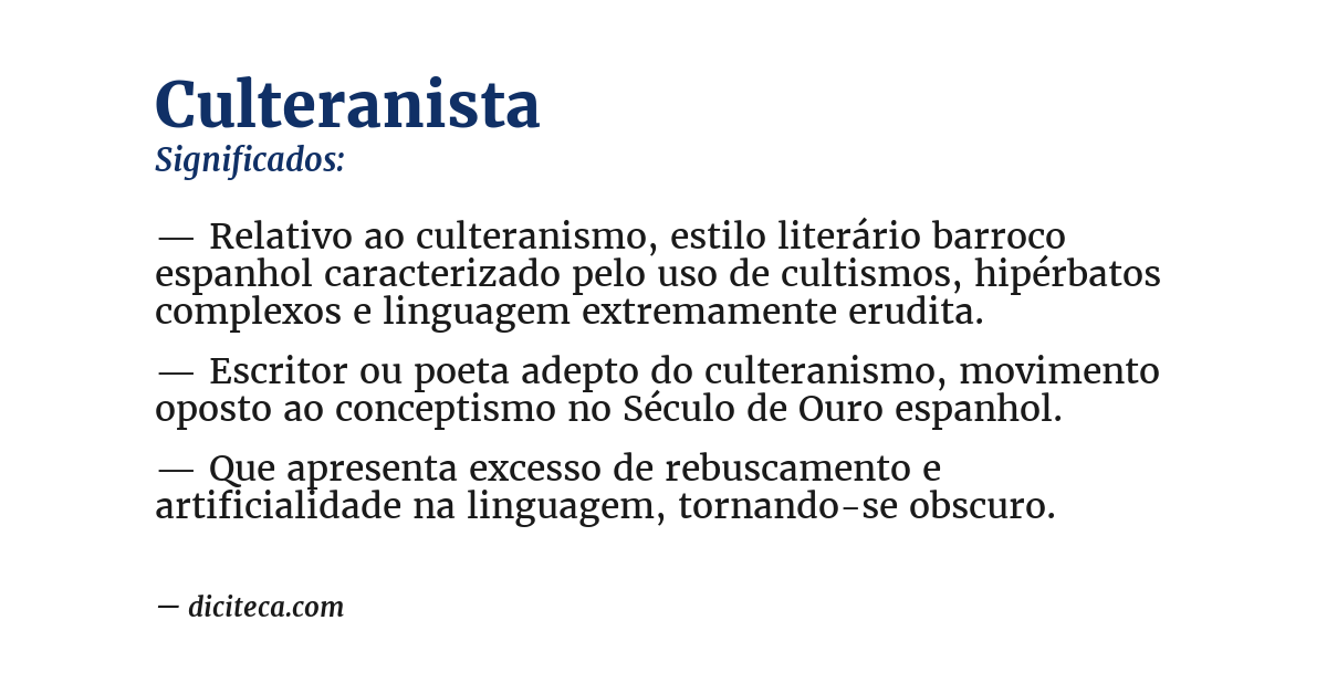 Significado de culteranista