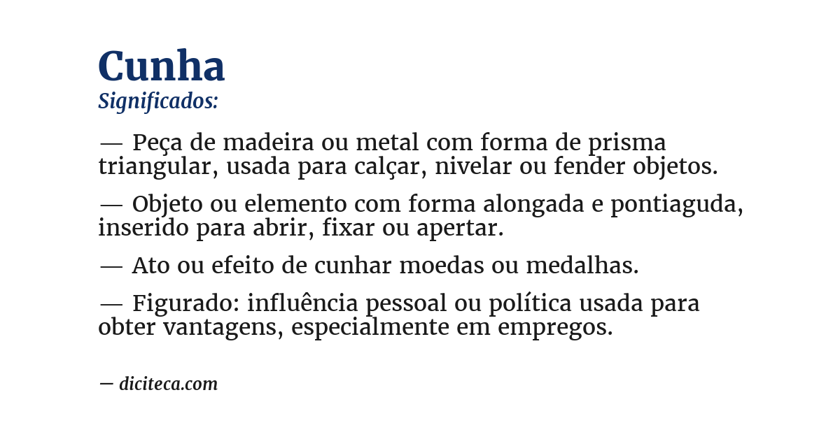 Significado de cunha