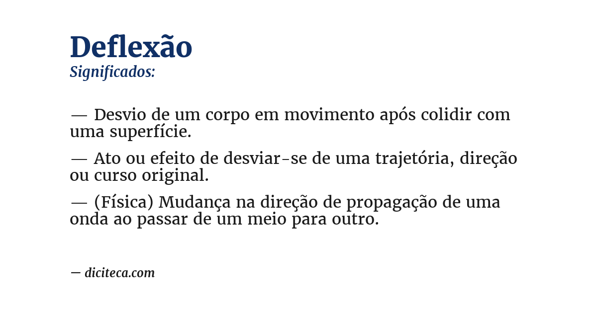 Significado de deflexão