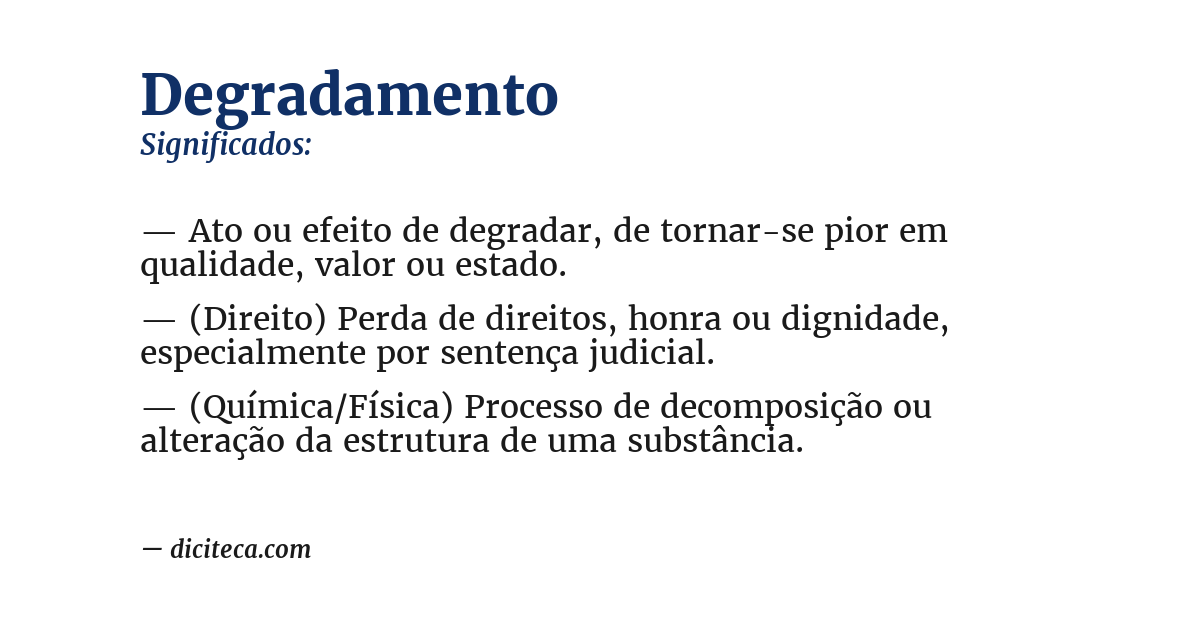 Significado de degradamento