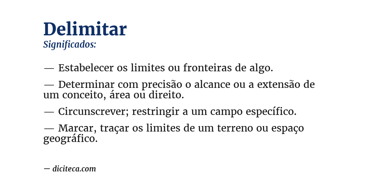 Significado de delimitar