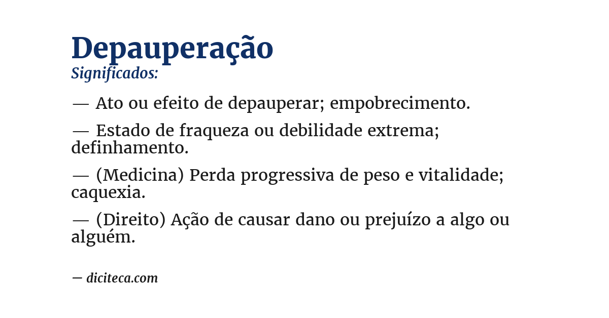 Significado de depauperação
