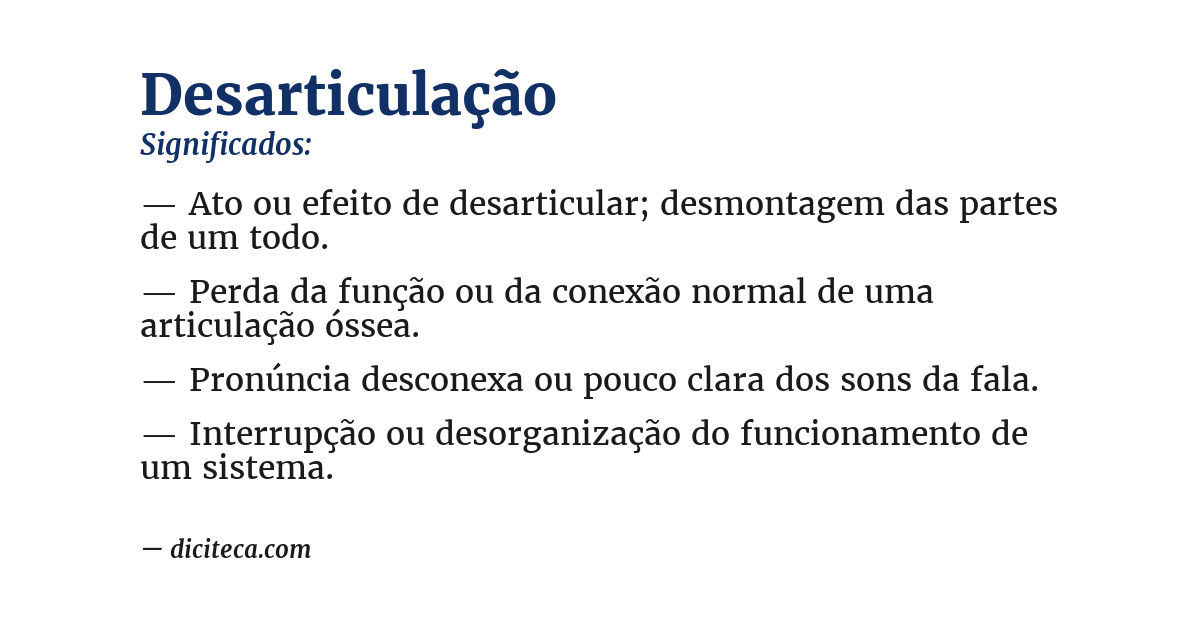 Significado de desarticulação