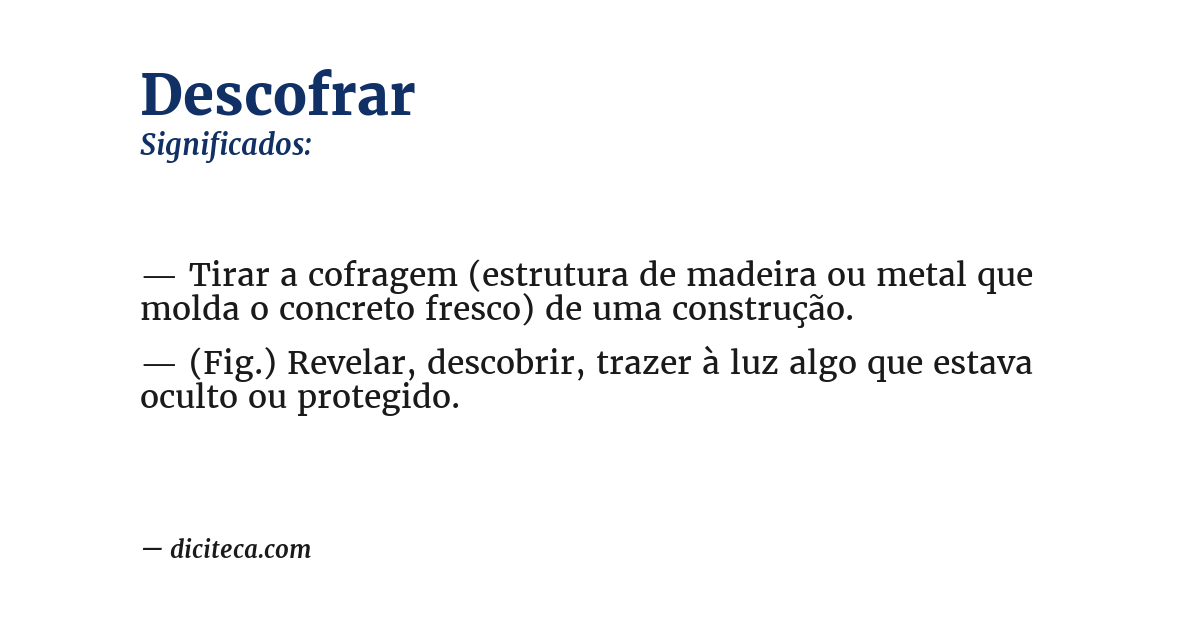 Significado de descofrar