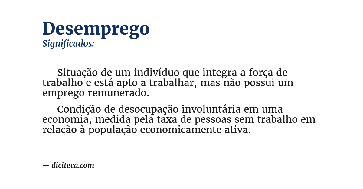 Significado de desemprego