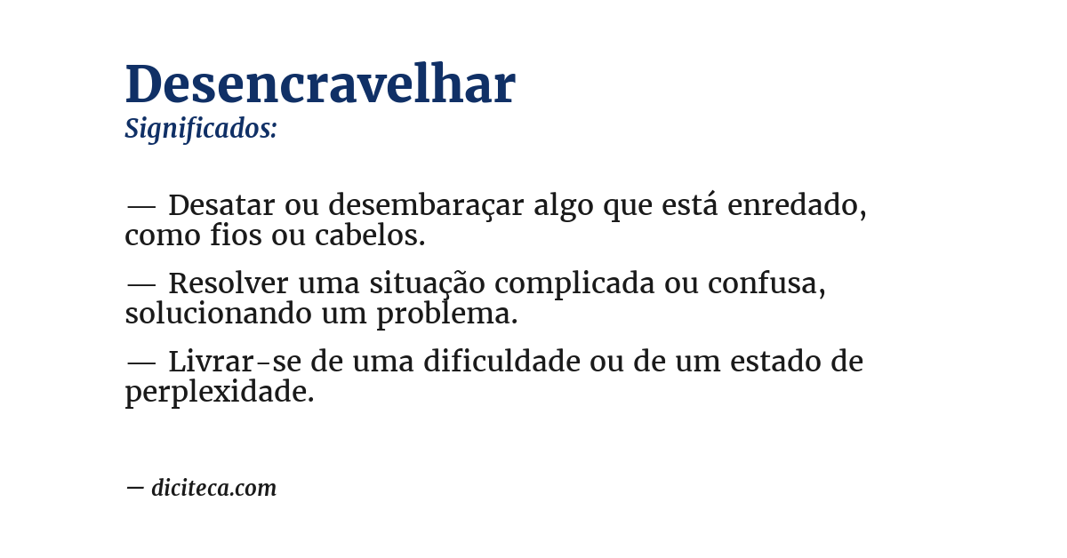 Significado de desencravelhar