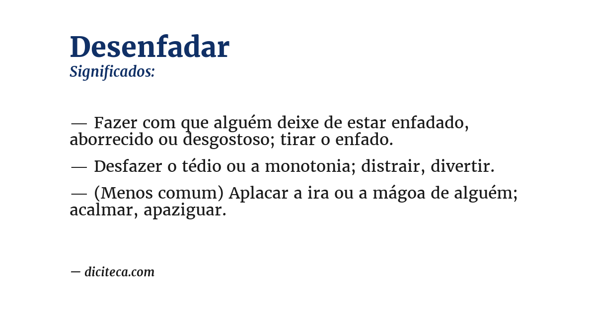 Significado de desenfadar