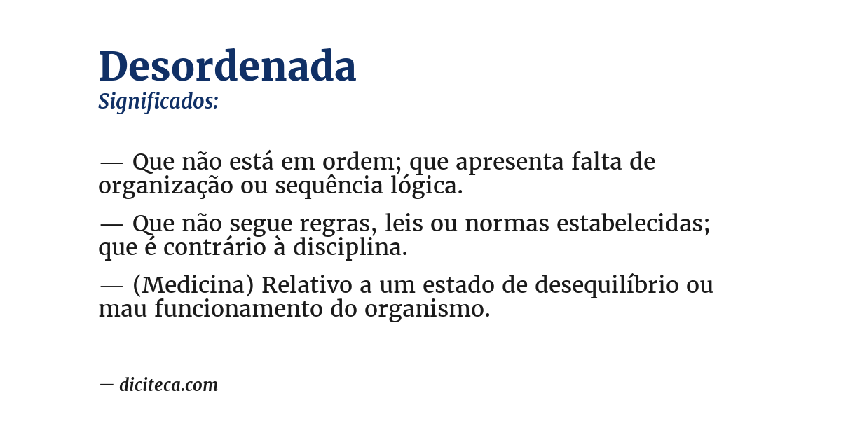 Significado de desordenada