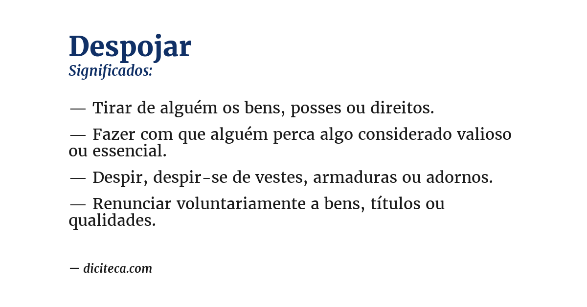 Significado de despojar