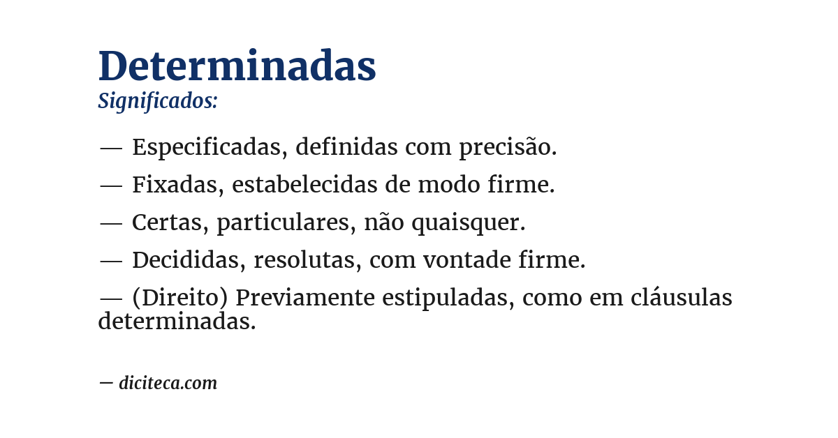 Significado de determinadas