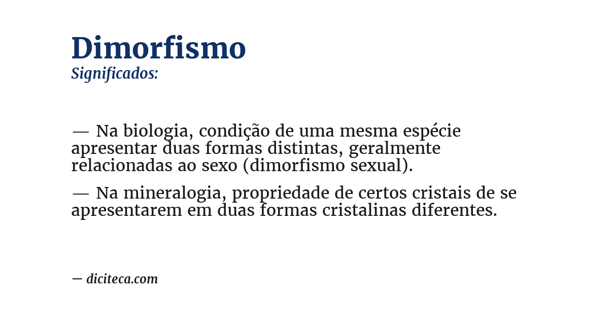 Significado de dimorfismo