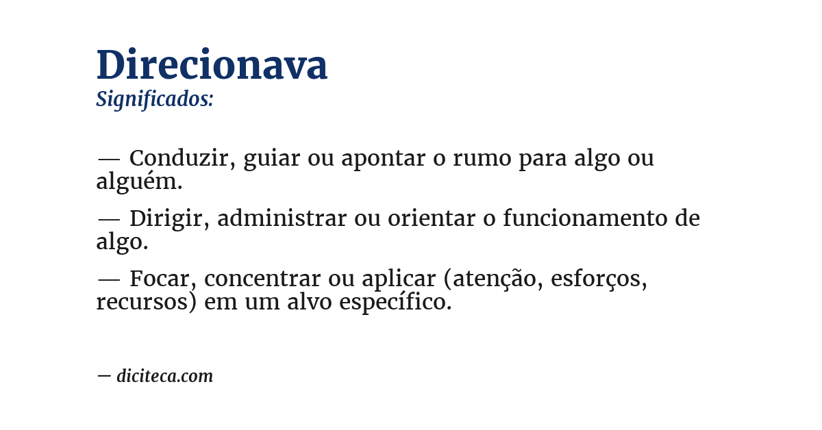Significado de direcionava