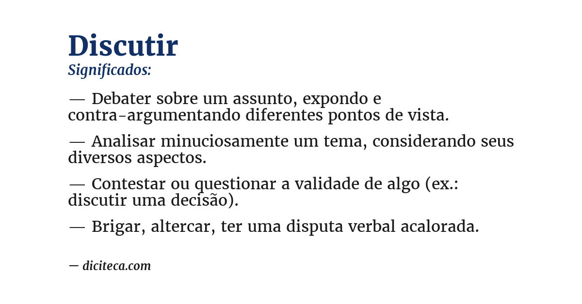 Significado de discutir
