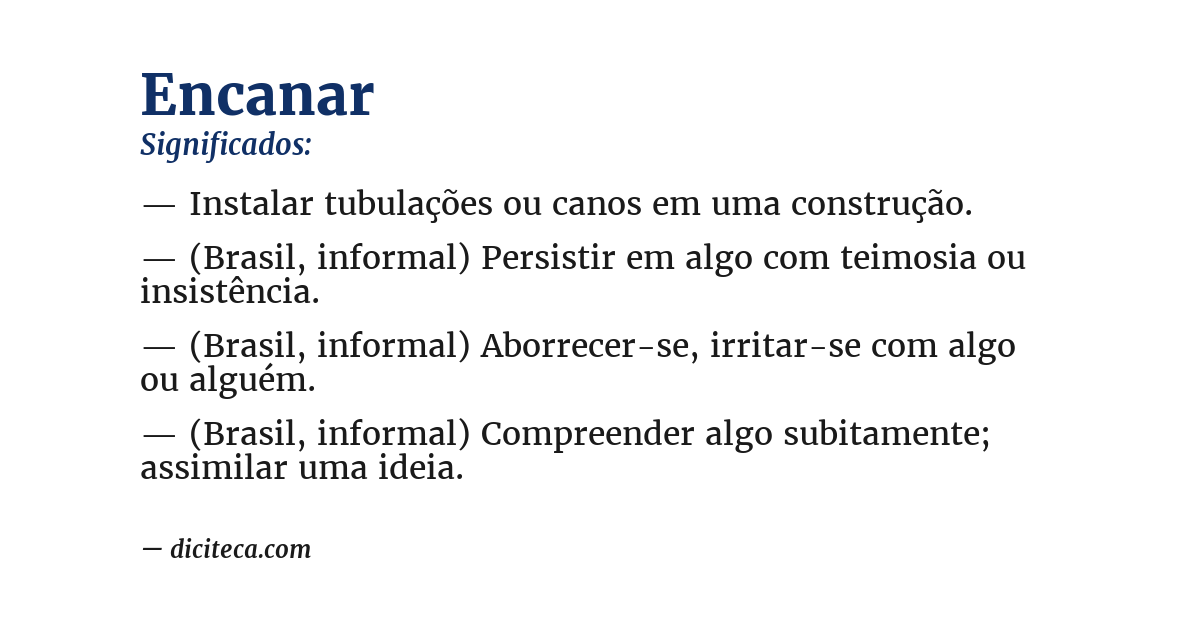 Significado de encanar