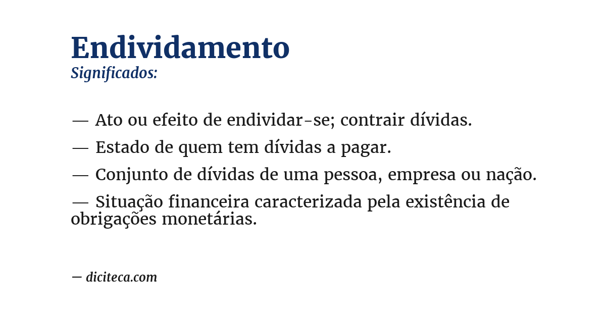 Significado de endividamento