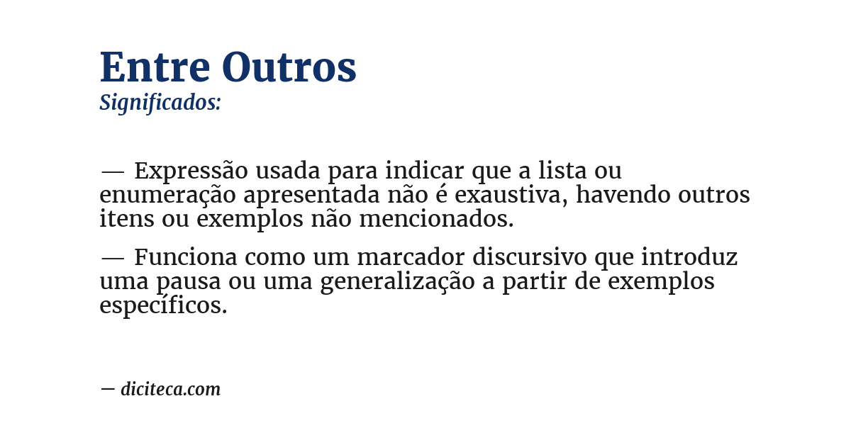 Significado de entre outros