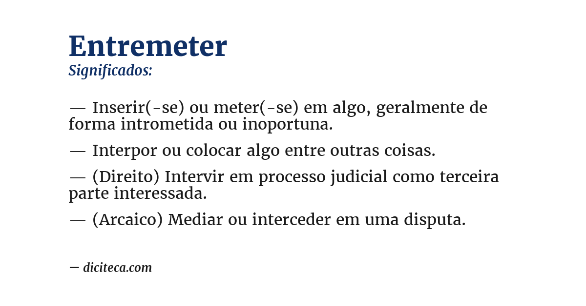 Significado de entremeter