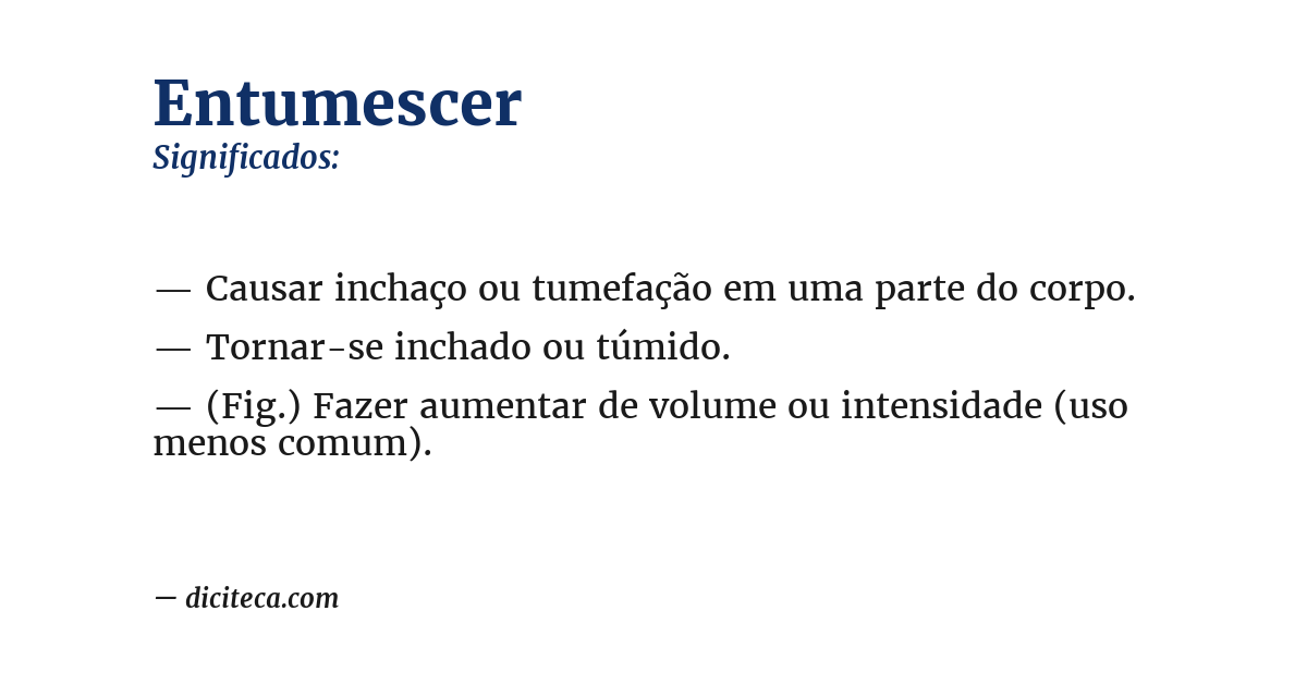 Significado de entumescer