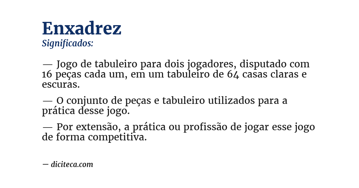 Significado de enxadrez