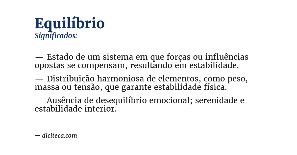 Significado de equilíbrio