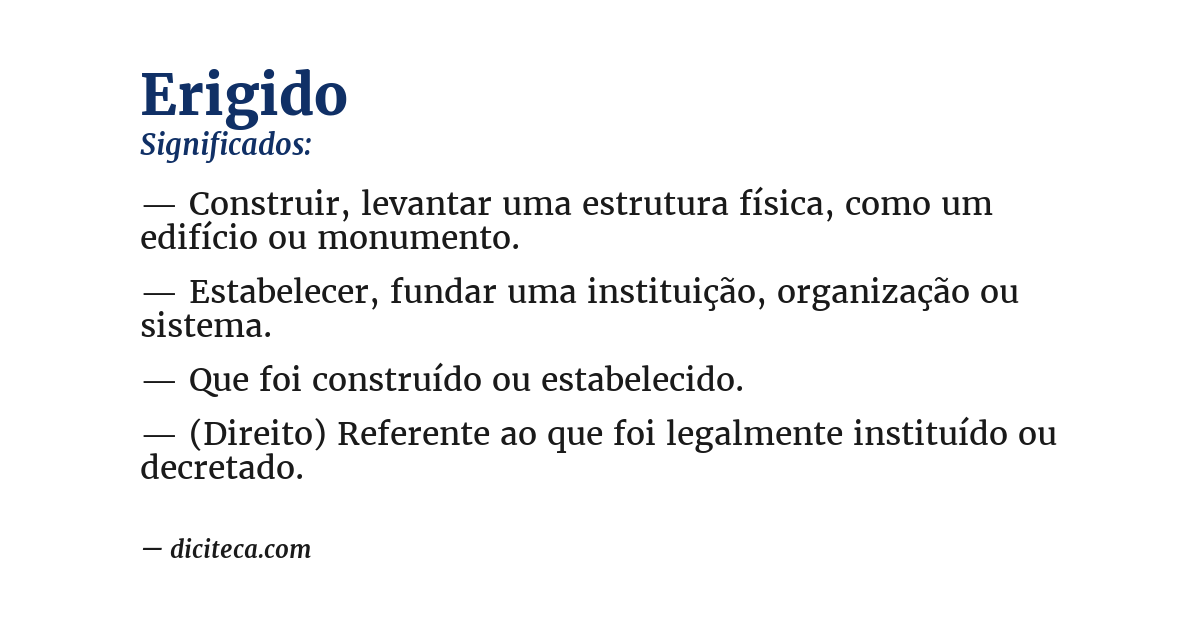 Significado de erigido