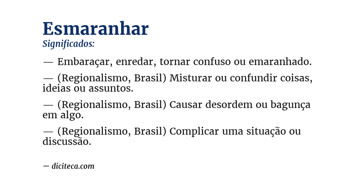 Significado de esmaranhar