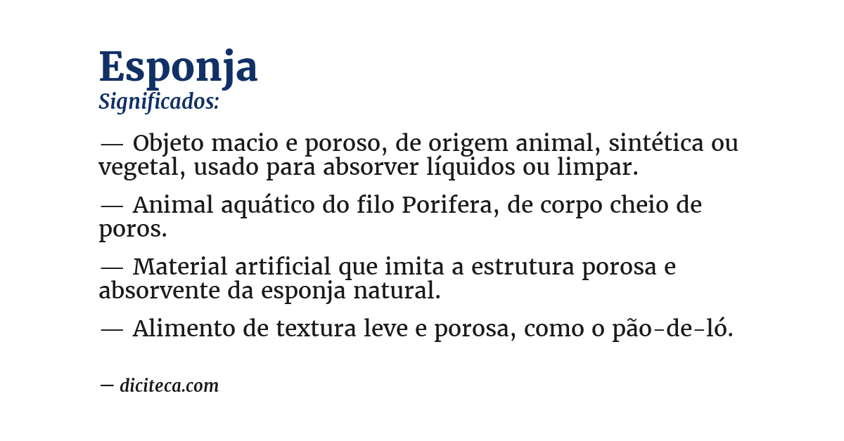 Significado de esponja