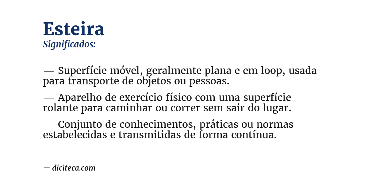 Significado de esteira