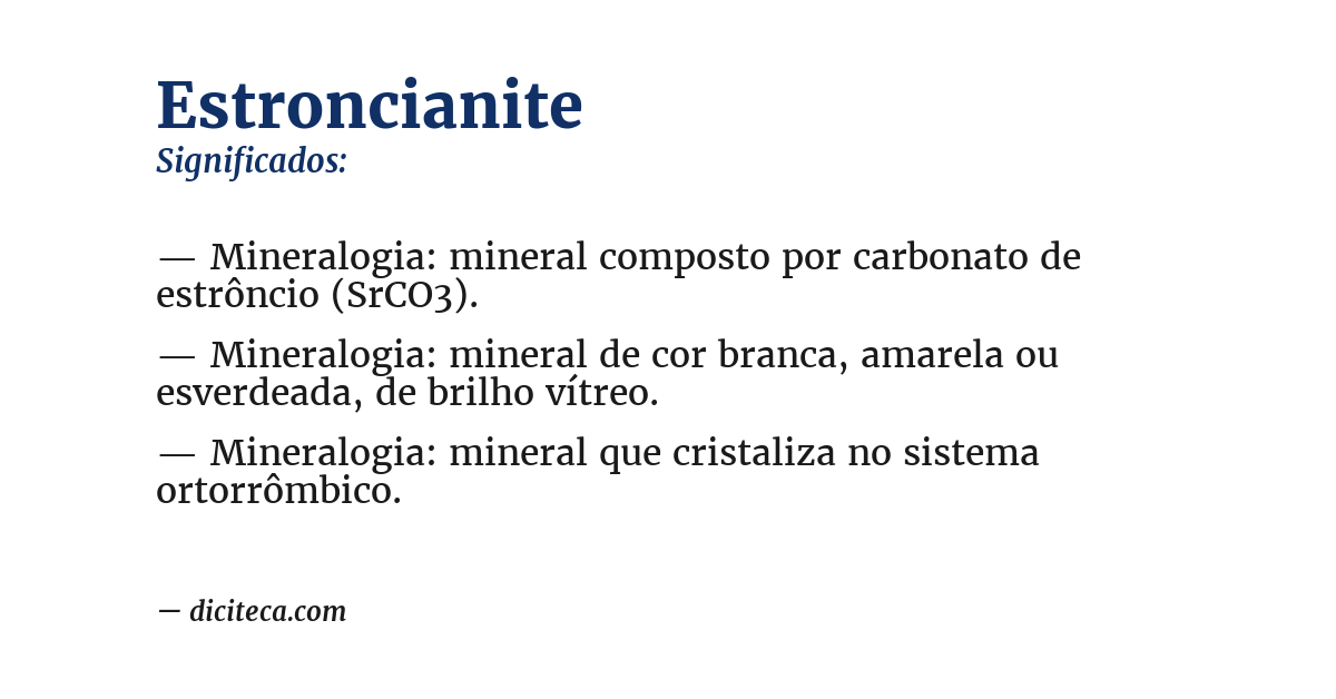 Significado de estroncianite
