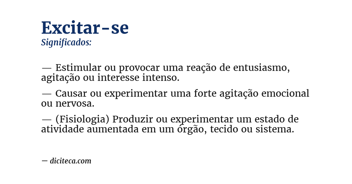Significado de excitar-se
